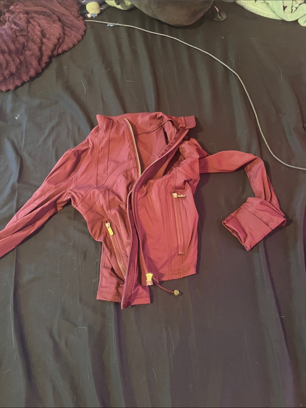 lululemon athletica Women's Deep Burgundy Zip Moto Jacket